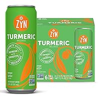 Turmeric Antioxidant Energy Drink by ZYN | 6 Pack | Mango Lychee | Low Calorie & No Added Sugar | Energy Turmeric Drinks for Inflammation Turmeric Drinks with Curcumin, Piperine, Vitamin C & Zinc | Plant-Based Formula