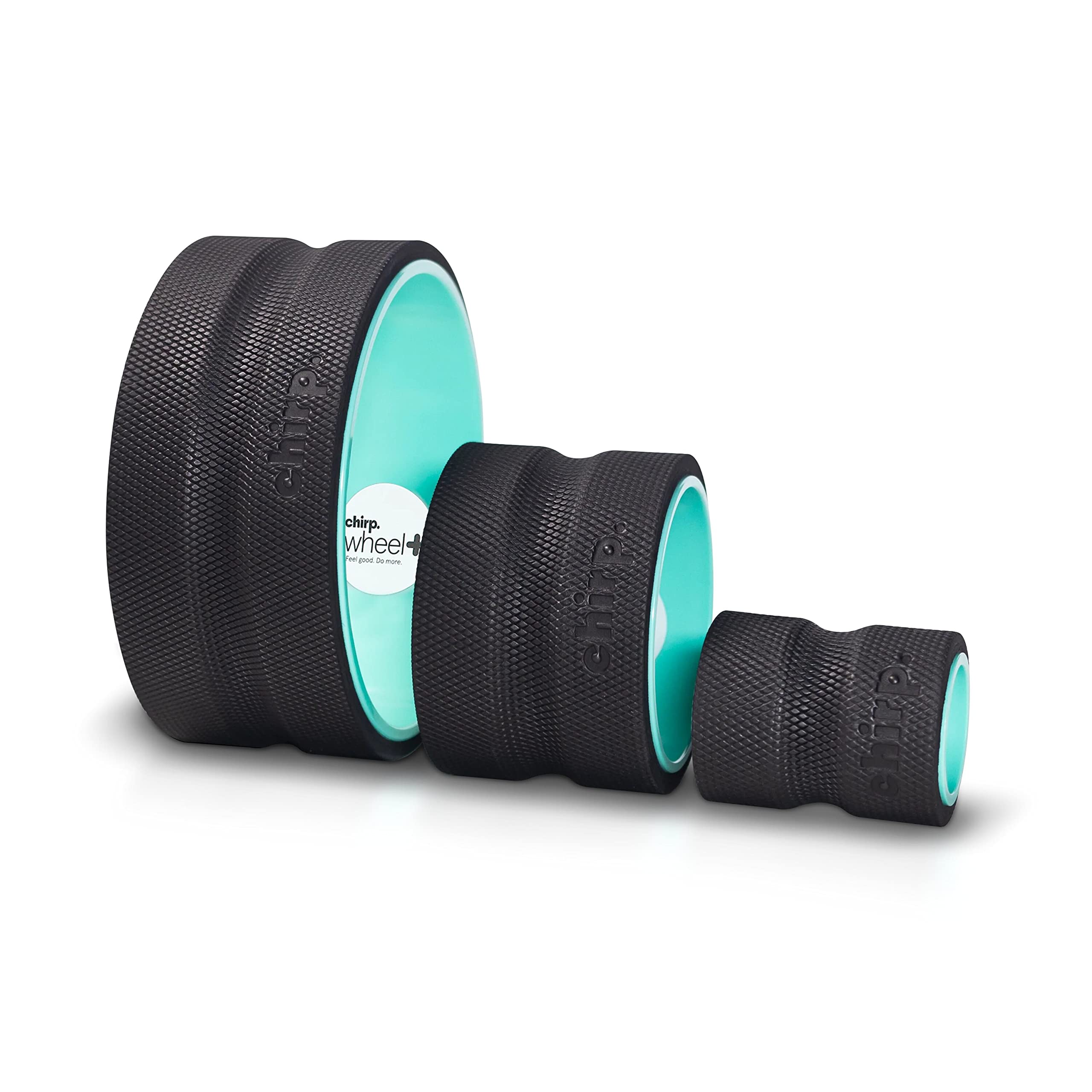 Chirp Wheel Foam Roller - Targeted Muscle Roller for Deep Tissue Massage, Back Stretcher with Foam Padding, Holds Up to 500 lbs.