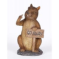 Hi-Line Gift 75614-B Squirrel Holding Go Away Sign