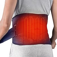 HONGJING Heated Lower Back Brace for Back Pain Relief, Back Belt with Heating Operated by Rechargeable Battery for Sciatica and Scoliosis(M)