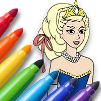 Little Cute Princess: Kids Coloring and Painting