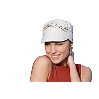 Chemo Headwear for Women - Summer Cap | Cancer Hats | Hair Loss | Alopecia Cap Coverings | Sun Hat Beach Hat - Mirna White