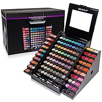 Elevated Essentials Makeup Set - All-in-One Makeup Kit with 72 Eyeshadows, 28 Lip Colors, 18 Gel Eyeliners, 10 Blushes, 1 Eye Primer, and 1 Cream Concealer