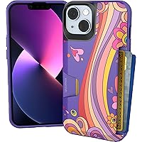 Smartish® iPhone 14 Wallet Case - Wallet Slayer Vol. 1 [Slim + Protective] Credit Card Holder - Drop Tested Hidden Card Slot Cover Compatible with Apple iPhone 14 - Groovy, Baby