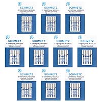 50 Schmetz Universal Sewing Machine Needles - Assorted Sizes - Box of 10 Cards