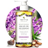 Tree to Tub Lavender Dry Hair Shampoo for Sensitive Scalp - Gentle Hydrating Dry Scalp Shampoo for Women & Men, Moisturizing Sulfate Free Shampoo w/Organic Argan Oil, Chamomile, All Natural Aloe Vera