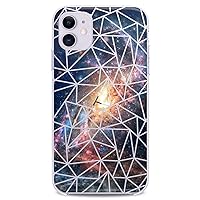 TPU Case Compatible with Apple iPhone 12 5G 12 Pro 2020 Cover 6.1 inches iPh 12 Solar System Cute Slim fit Design Geometric Stripes Soft Girls Flexible Silicone Yellow Clear Colorful Print Star