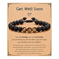 UNGENT THEM Mens Natural Stone Bracelet - Anniversary Graduation Birthday Father's Day Easter Christmas Valentine's Day Gifts for Son, Dad, Brother, Nephew, Lover