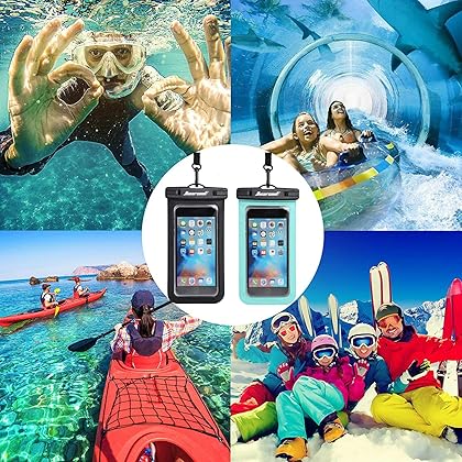 Hiearcool Waterproof Phone Pouch, Waterproof Phone Case for iPhone 15 14 13 12 Pro Max, IPX8 Cellphone Dry Bag Beach Cruise Ship Essentials 2Pack-8.3
