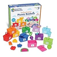 Learning Resources Sorting Surprise Picnic Baskets, Toddler Sorting & Matching Skills Toy, Fine Motor Skills, Preschool Educational Toys, 32 Pieces, Ages 3+