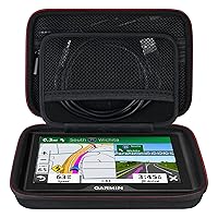 GPS Carrying Case for 6-7 Inch Garmin DriveSmart 76/66/65/61, DriveCam 76, Garmin RV 780/795/dezl OTR700/OTR610 Garmin Catalyst GPS Navigator System, Pocket Fits Car Charger USB Cable,Black