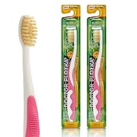 MOUTHWATCHERS Dr Plotkas Extra Soft Kids Toothbrushes Manual Flossing Toothbrushes | Ultra Clean Toothbrushes | 2 Pack - Pink Childrens Toothbrushes