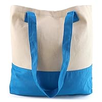 Trendy Apparel Shop Colorblock Cotton Twill Large Tote Bag