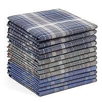 Ohuhu Handkerchiefs Men Cotton, 12PCS Handkerchiefs for Men 100% Cotton Classic Pocket Squares Set, Gift for Men