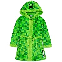 Minecraft Dressing Gown Pixelated Creeper Gamer Gift Boys Bathrobe