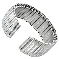 18mm Hirsch Expansion Silver Tone Stainless Steel Men's Watch Band 885
