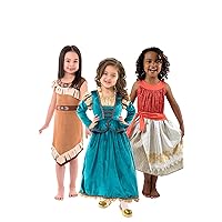 Little Adventures Adventure Princess Trio Dress Set - Machine Washable Pretend Play (Size Medium Age 3-5)