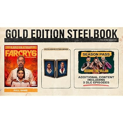 Far Cry 6 PlayStation 4 Gold Steelbook Edition with free upgrade to the digital PS5 version