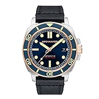 Spinnaker Mens 42mm Hull Diver Automatic 3 Hands Watch with Genuine Leather or Stainless Steel Strap SP-5088