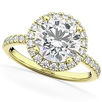 Allurez 18k Gold (2.50ct) Round Halo Diamond Engagement Ring
