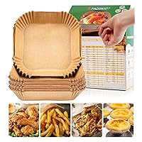 Air Fryer Disposable Paper Liners, 120 Pcs Square Airfryer Parchment Cooking Non-Stick Liner Accessories, Microwave Oven, Frying Pan, Oil-proof Air Fryers Filters Sheets for 5 6 7 8 Qt Baking Basket