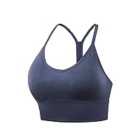 Women's Y Back Padded Sports Bra for Gym Yoga Workout Comfortable Thin Strap Racerback Athletic Top