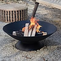 First Flare Wood Burning Fire Pit - 22 x 8 Inches - Bonfire Firepit, Firepits for Outside - Durable Steel - Black