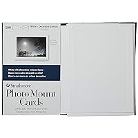 Strathmore Photo Mount Cards, White with Decorative Border, 5x6.875 inches, 100 Pack, Envelopes Included - Custom Greeting Cards for Weddings, Events, Birthdays