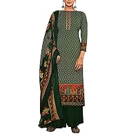 ladyline Semi-Cotton Casual Salwar Kameez Suit with Pant & Chiffon Dupatta