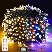 Christmas Lights, 65.6ft 200 LED Christmas Fairy Lights, Warm White & Multi Color Changing String Lights, with Remote 11 Modes 30V Xmas Tree Lights for Patio Yard Party Indoor Outdoor Decor