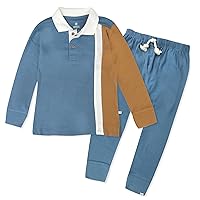 HonestBaby Playwear Outfit Sets Tops and Bottoms 100% Organic Cotton for Baby and Toddler Boys, Unisex