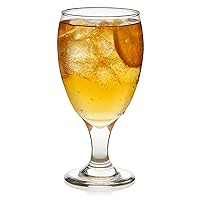 Libbey Classic Clear Glass Goblets Set of 12, Dishwasher Safe Drinking Goblets for Iced Tea, Sangria, and More, Ideal Goblet Glassware for Parties