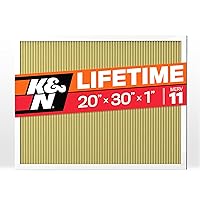 K&N 20x30x1 HVAC Furnace Air Filter, Lasts a Lifetime, Washable, Merv 11, the Last HVAC Filter You Will Ever Buy, Breathe Safely at Home or in the Office, HVC-12030