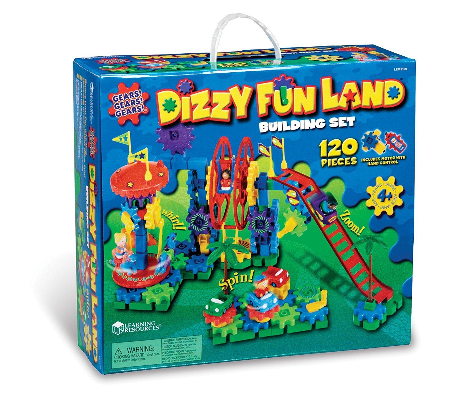 Learning Resources Gears! Gears! Gears! Dizzy Fun Land, Motorized Gears Toy Set, Gears for Kids, Engineering for Kids, Puzzle, 120 Pieces, Ages 5+