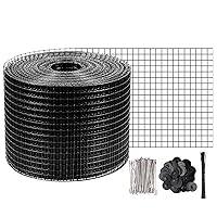 VEVOR Solar Panel Bird Guard 6inch PVC Coated Mesh Roll Kit, Critter Fence,Pigeon Proofing, Black, 6in x 98ft with 100pcs Fasteners, 50pcs Tie Wires