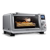 De'Longhi Livenza 9-in-1 Digital Air Fry Convection Toaster Oven, Grills, Broils, Bakes, Roasts, Keep Warm, Reheats, 1800-Watts + Cooking Accessories, Stainless Steel, 14L (.5 cu ft), EO141164M (Renewed)