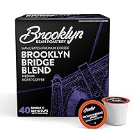 Brooklyn Beans Brooklyn Bridge Blend Gourmet Coffee, Compatible with 2.0 Keurig K Cup Brewers, 40 Count