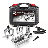 Powerbuilt Front End Vehicle Service Kit, Tie Rod End Puller, Car and Truck Ball Joint Remover, Pitman Arm puller 6 Piece 648626, Black