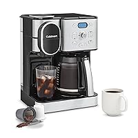 Coffee Maker, 12-Cup Glass Carafe, Automatic Hot & Iced Coffee Maker, Single Server Brewer, Stainless Steel, SS-16