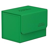 Ultimate Guard Sidewinder 80+, Deck Box for 80 Double-Sleeved TCG Cards, Green, Magnetic Closure & Microfiber Inner Lining for Secure Storage