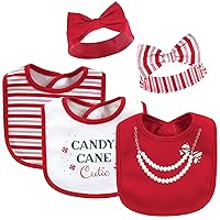 Little Treasure Baby Girls' Cotton Bib and Headband Set