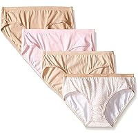 Hanes Womens 4 Pack Platinum Cotton Creations Hipster 41C4