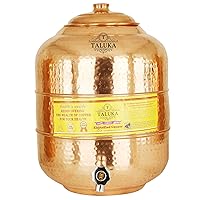Copper Water Pot Matka Pitcher Tank 541 Oz Capacity 16000 ML for Storage For Drinking Water Ayurvedic Benefits Dispenser For Home & Kitchen