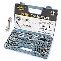 39 Piece Metric Tap & Die Set. Complete M3 to M12 Fine & Coarse Tools to Cut, Chase and Thread with Screw Pitch Gauge in a Tray Case