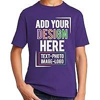 Custom Personalized T Shirt for Youth Kids Design Your Own Add Your Text Image