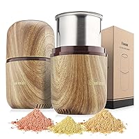 COOL KNIGHT Herb Grinder Electric Spice Grinder [Large Capacity/High Rotating Speed/Electric]-Electric Grinder for Spices and Herbs (Wood grain 2)