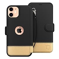 LUPA Legacy iPhone 11 Wallet Case for Women and Men - Case with Card Holder - [Slim + Durable] - Faux Leather -Flip Cell Phone case- i Phone 11 Purse Cases - Golden Dusk [Includes Wristlet]