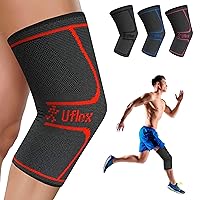 UFlex Athletics Knee Compression Sleeve Support for Women and Men - Knee Brace for Pain Relief, Fitness, Weightlifting, Hiking, Sports