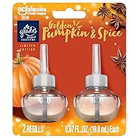 Glade PlugIns Refills Air Freshener, Scented and Essential Oils for Home and Bathroom, Golden Pumpkin & Spice, 1.34 Fl Oz, 2 Count