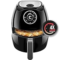 Chefman 6.5 Quart Air Fryer Oven with Space Saving Flat Basket, Oil Free Hot Airfryer with 60 Minute Timer & Auto Shut Off, Dishwasher Safe Parts, BPA-Free, Family Size, X-Large, Black